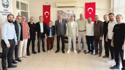 İskenderun Gazeteciler Cemiyeti Başkanı Diyap Atar ve beraberindeki heyet, Akdeniz