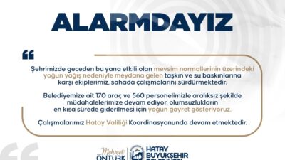 Şehrimizde geceden bu yana etkili olan mevsim normallerinin üzerindeki yoğun