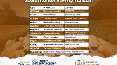 Hatay Büyükşehir Belediyesi (HBB), yaklaşan Kurban Bayramı öncesinde vatandaşların kurban