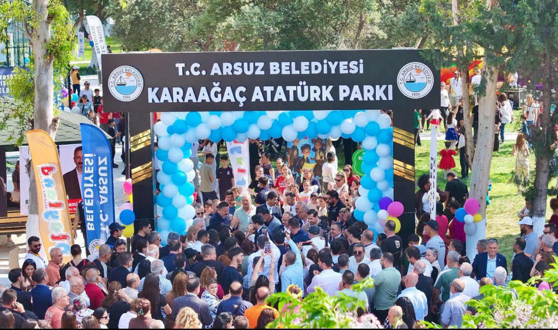 KARAAĞAÇ ŞARKONAK PARKTA ARTIK HAYAT VAR Arsuz Belediyesi, Şarkonak Mahallesi’nde yenilenen Karaağaç Atatürk Parkını düzenlenen törenle