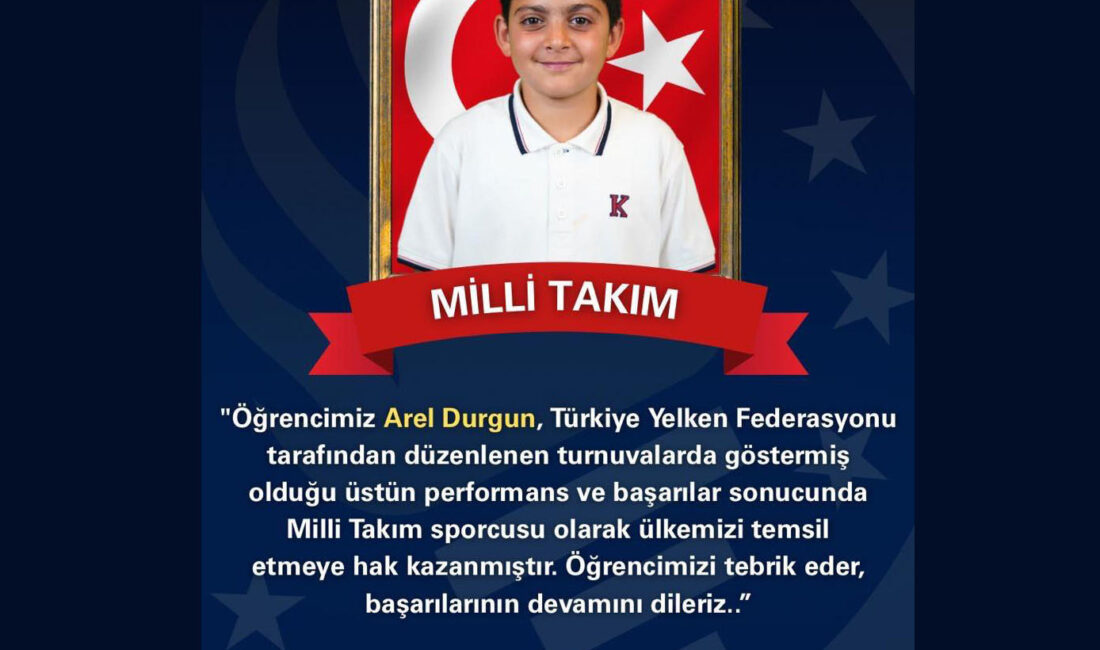 TED İskenderun Koleji öğrencisi Arel Durgun, Türkiye Yelken Federasyonu tarafından