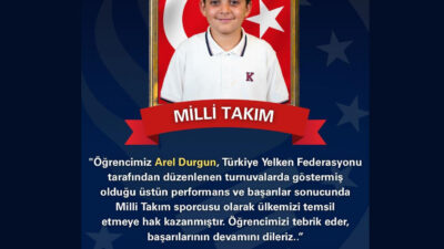 TED İskenderun Koleji öğrencisi Arel Durgun, Türkiye Yelken Federasyonu tarafından