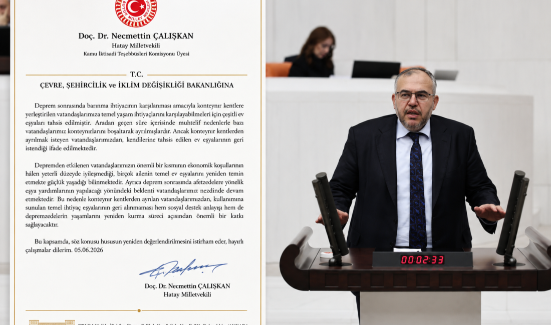 Saadet Partisi Hatay Milletvekili Doç. Dr. Necmettin Çalışkan, deprem sonrası