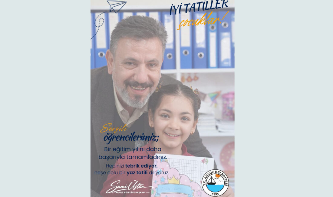 Eğitimci Başkan Sami Üstün’den Öğrencilere Tatil Mesajı Öğretmenlik mesleğinden gelen Arsuz Belediye Başkanı Sami Üstün, eğitim-öğretim yılının