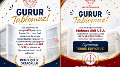 Demirçelik Ortaokulu öğrencilerinden Mehmet Akif Uslu, azmi, disiplini ve özverili