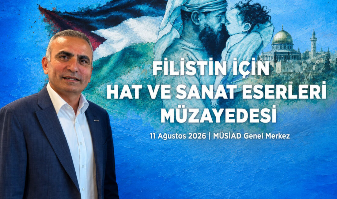 MÜSİAD Hatay Başkanı Sn.Ahmet AKYÜZ Filistin için düzenlenen Hat Sanatları