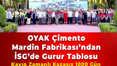 OYAK Çimento Mardin Fabrikası’ndan İSG’de Gurur Tablosu: Kayıp Zamanlı Kazasız